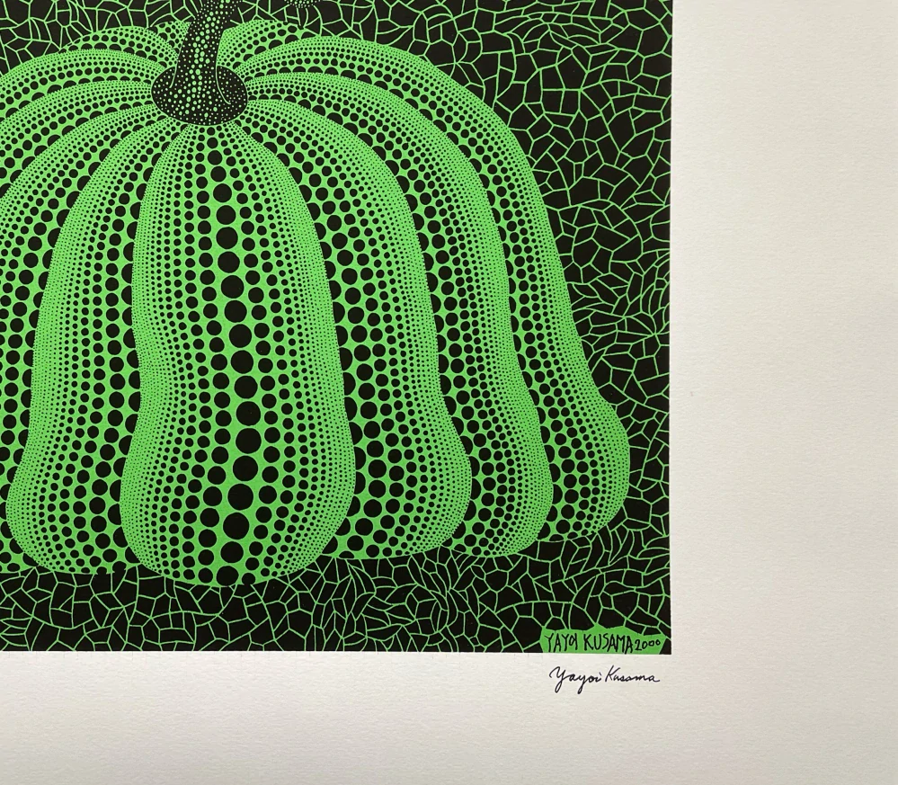 Yayoi Kusama - Green pumpkin x/500 - signováno, číslovaná edice, 65x50 cm