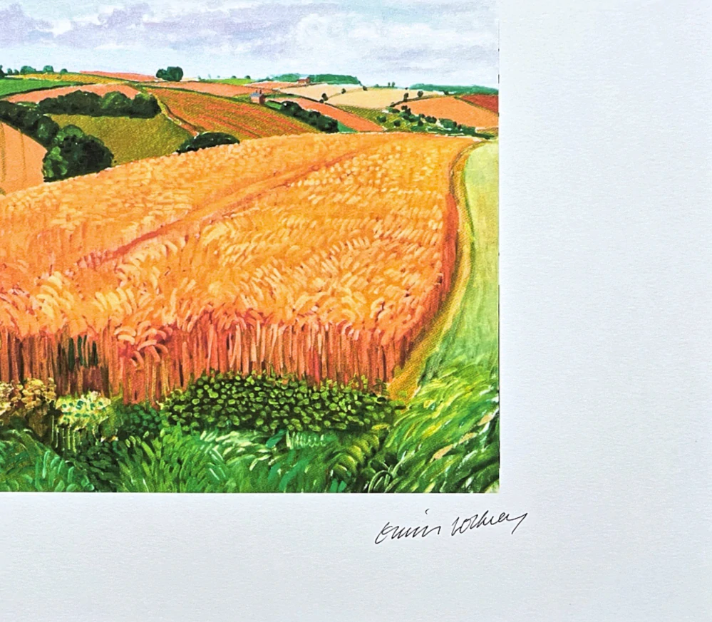 David Hockney - A bigger field with trees 104/500 - limitovaná edice s certifikátem, 50x35 cm