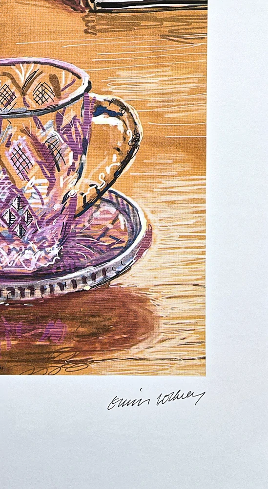 David Hockney - Glass cup 245/500 - limitovaná edice, s certifikátem, 35x50 cm