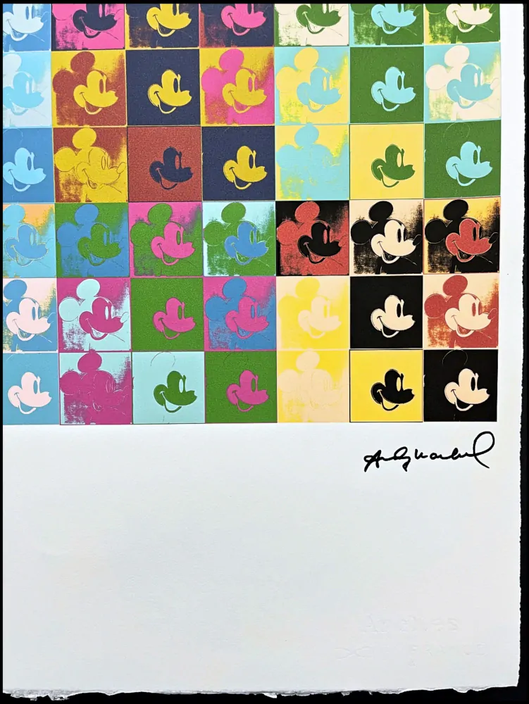 Andy Warhol - Mickey Mouse barevná koláž 67/100 - edice Leo Castelli s certifikátem