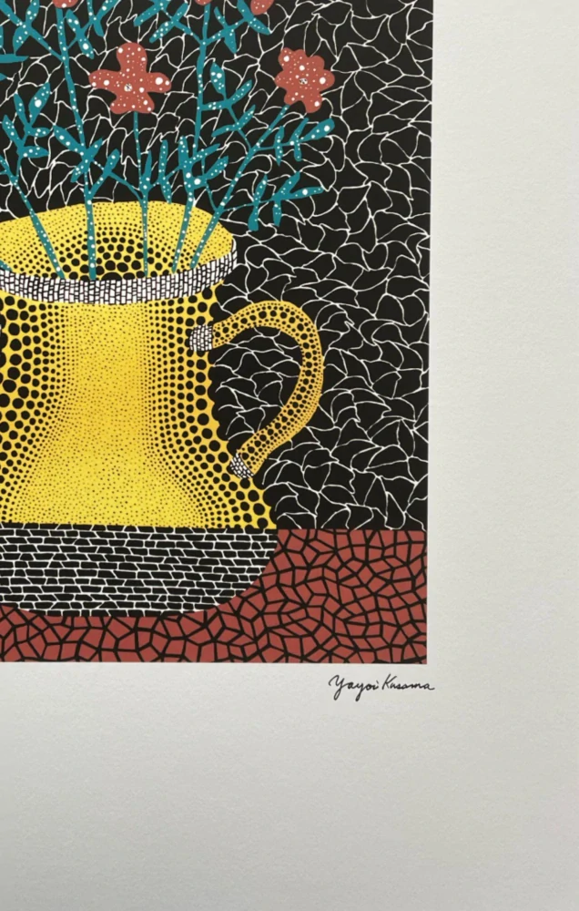 Yayoi Kusama - Flowers and Vase x/500 - signováno, číslovaná edice, 50x65 cm