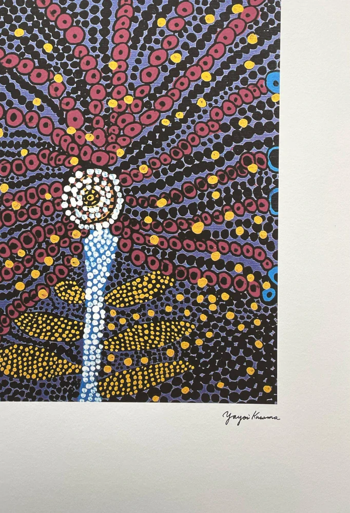 Yayoi Kusama - Flower bloomed in my heart 55/500 - signováno, číslovaná edice, 50x65 cm