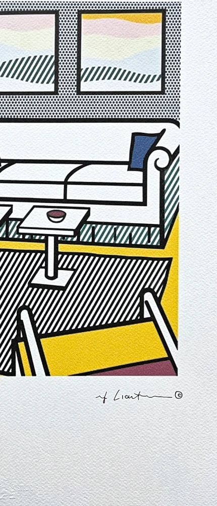 Roy Lichtenstein - Interior with Restful paintings - signováno, 35x50cm, limitovaná edice 40/150