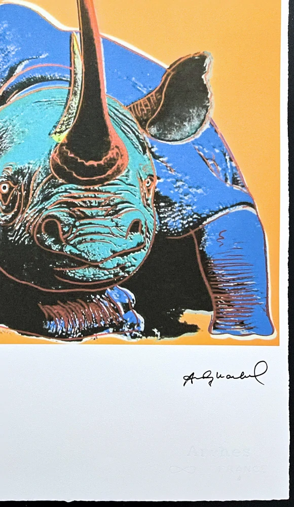 Andy Warhol - Rhinoceros žluto-modrý 38/100 - edice Leo Castelli s certifikátem