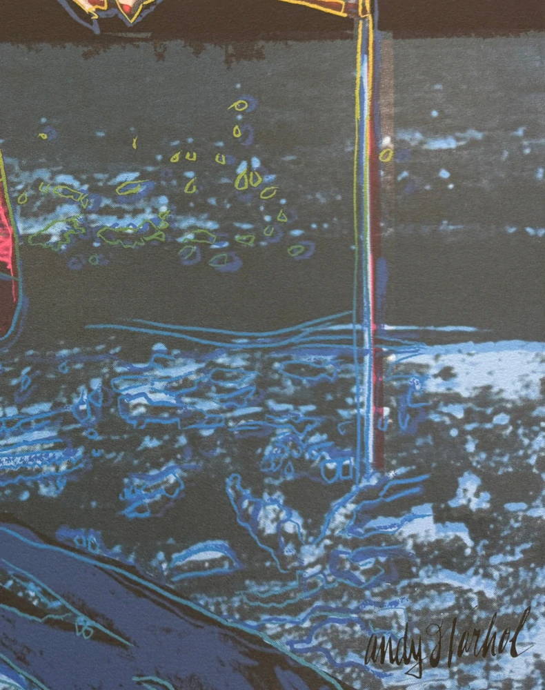 Andy Warhol - Moonwalk tmavě-modro-čevená 235/2400 - 60x60cm, limitovaná edice CMOA s certifikátem