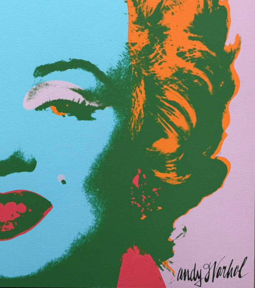 Andy Warhol - Marilyn Monroe modro-růžová 360/2400 - 60x60cm, limitovaná edice CMOA s certifikátem