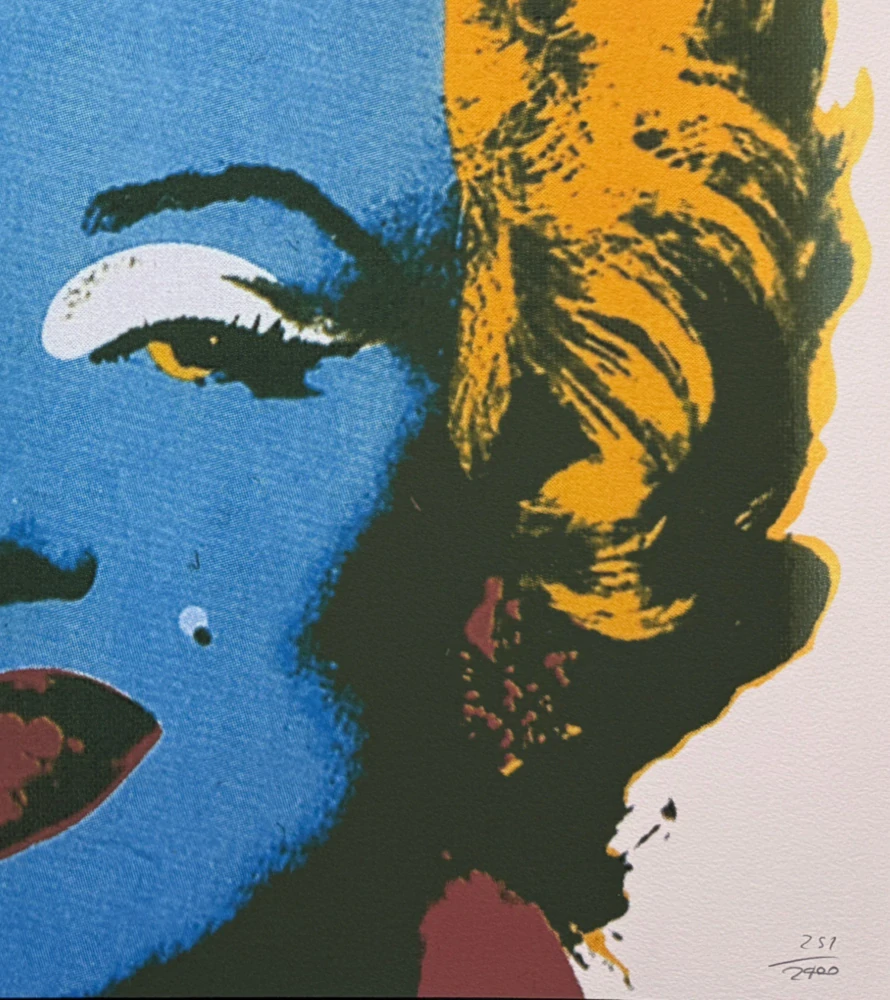 Andy Warhol - Marilyn Monroe modro-žlutá 251/2400 - 60x60cm, limitovaná edice CMOA s certifikátem