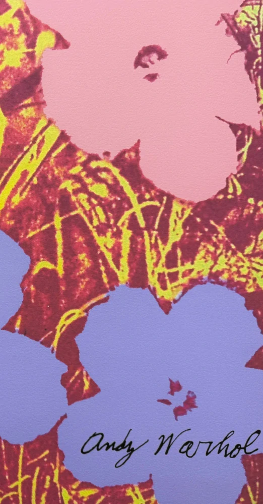 Andy Warhol - Flowers růžovo-fialové 190/2400 - 60x60cm, limitovaná edice CMOA s certifikátem