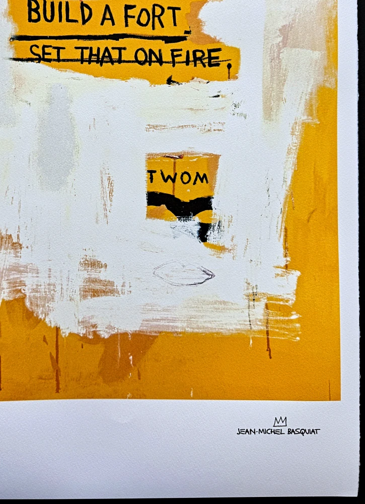 Jean-Michel Basquiat - Pay for soup build a fort 133/300 - limitovaná edice, signováno, 50x70cm
