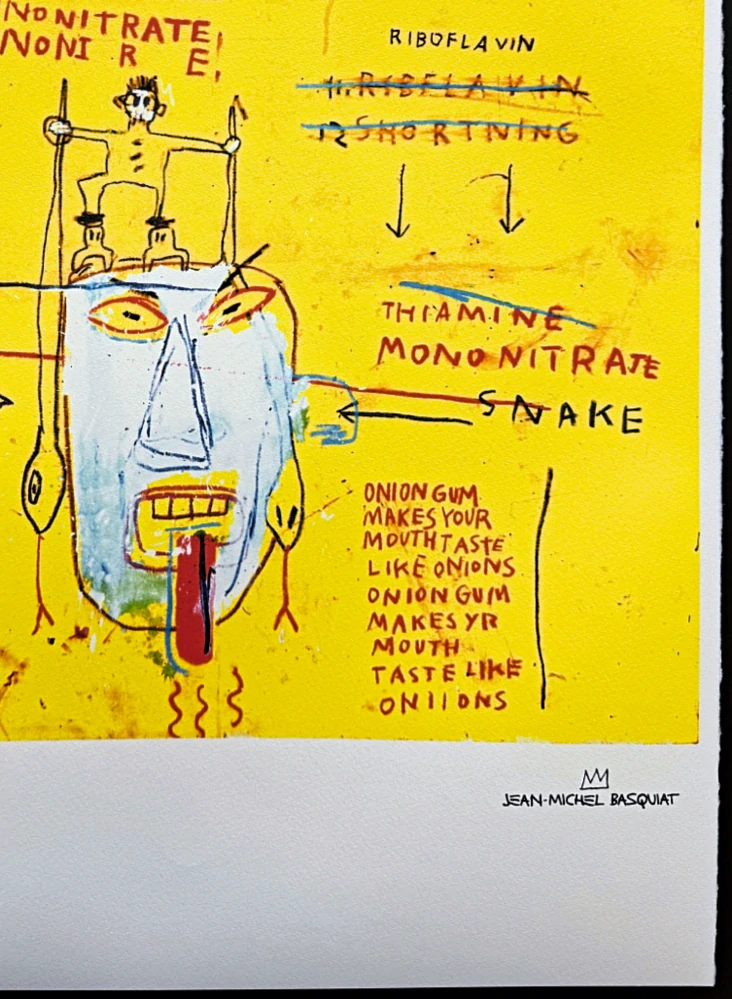 Jean-Michel Basquiat - Onion Gum 99/300 - limitovaná edice, signováno, 50x70cm