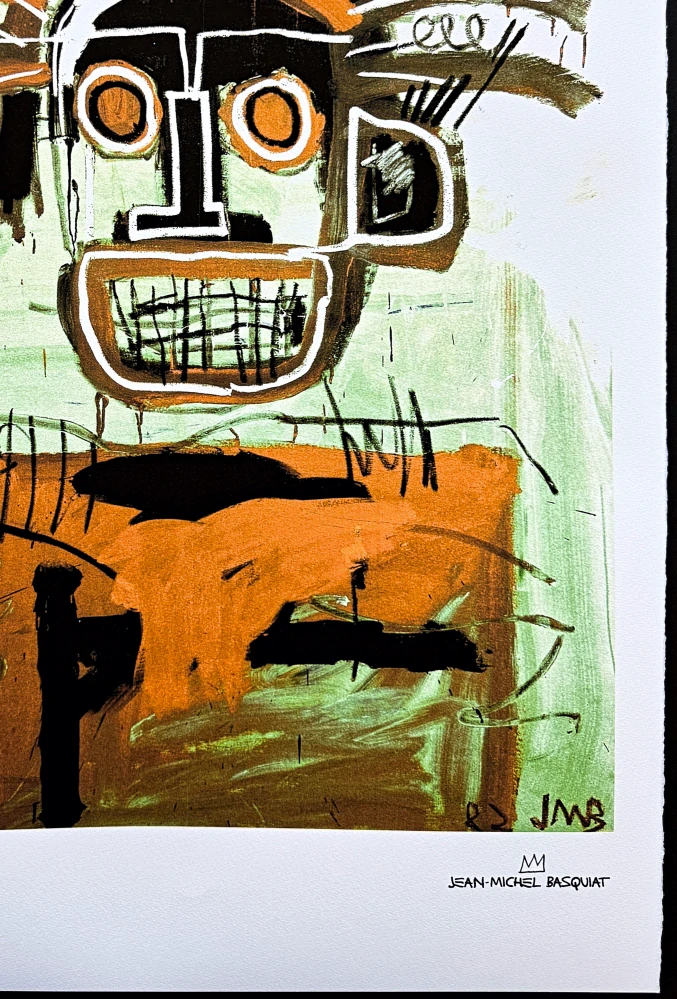 Jean-Michel Basquiat - Head in gold 138/300 - limitovaná edice, signováno, 50x70cm