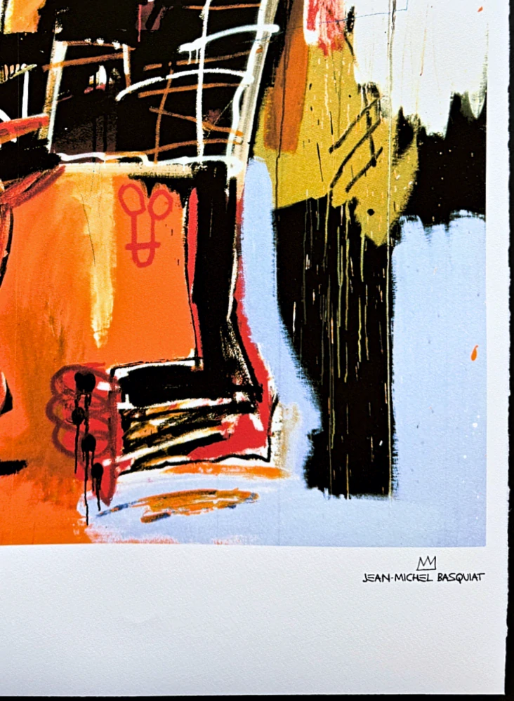 Jean-Michel Basquiat - Orange sports figure 147/300 - limitovaná edice, signováno, 50x70cm 
