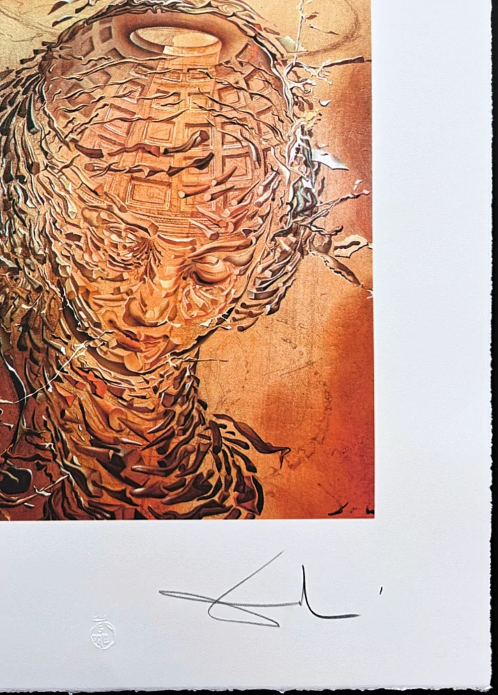 Salvador Dalí - Cabeza Rafaelesca Estallando - signováno, limitovaná edice, 50x66cm