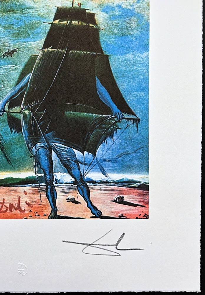 Salvador Dalí - The Ship - signováno, limitovaná edice, 50x66cm