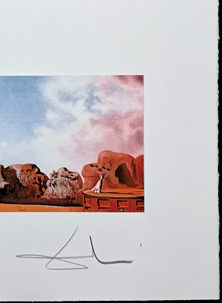 Salvador Dalí - Paisaje de formaciones rocosas - signováno, limitovaná edice, 66x50cm