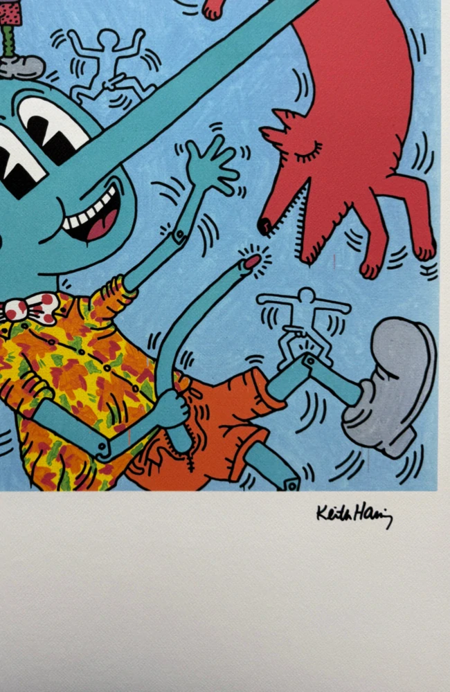 Keith Haring - Pinocchio x/150 - signováno, limitovaná edice s certifikátem, 70x50 cm