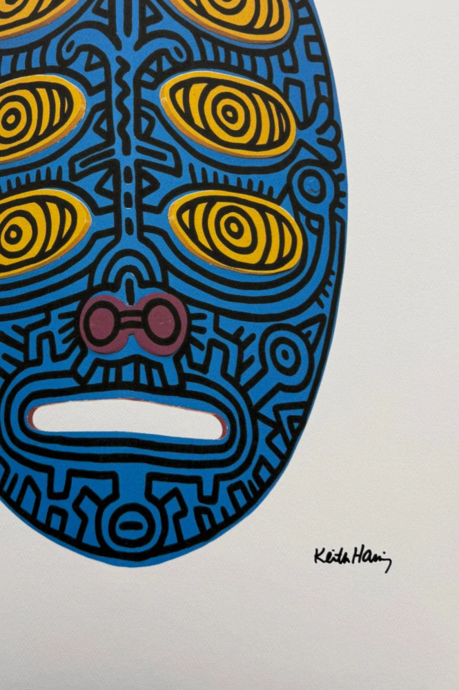 Keith Haring - Six Eyed Mask x/150 - signováno, limitovaná edice s certifikátem, 50x70 cm