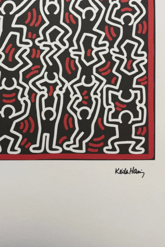 Keith Haring - Stacked Figures x/150 - signováno, limitovaná edice s certifikátem, 50x70 cm
