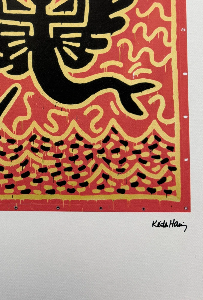 Keith Haring - Winged Mermaid x/150 - signováno, limitovaná edice s certifikátem, 50x70 cm