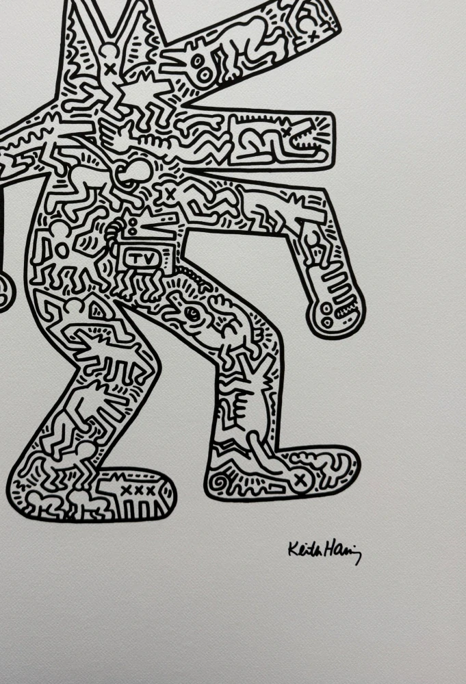 Keith Haring - Barking Dog Figure x/150 - signováno, limitovaná edice s certifikátem, 50x70 cm