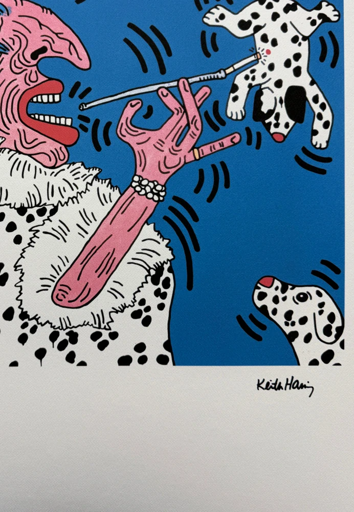 Keith Haring - Dalmatian x/150 - signováno, limitovaná edice s certifikátem, 50x70 cm