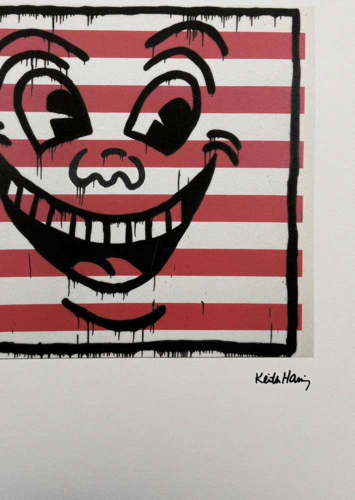 Keith Haring - Smiling Face x/150 - signováno, limitovaná edice s certifikátem, 50x70 cm