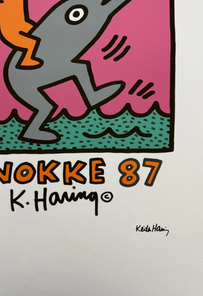 Keith Haring - Knokke 87 x/150 - signováno, limitovaná edice s certifikátem, 50x70 cm