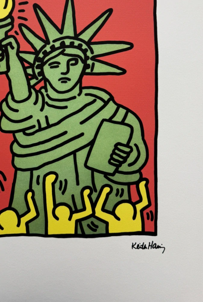 Keith Haring - Liberty x/150 - signováno, limitovaná edice s certifikátem, 50x70 cm