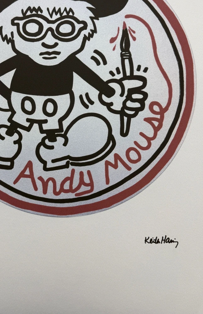Keith Haring - Andy Mouse l x/150 - signováno, limitovaná edice s certifikátem, 50x70 cm