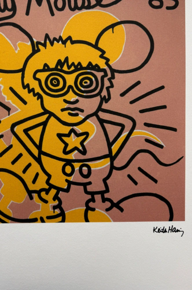 Keith Haring - Andy Mouse lll x/150 - signováno, limitovaná edice s certifikátem, 50x70 cm