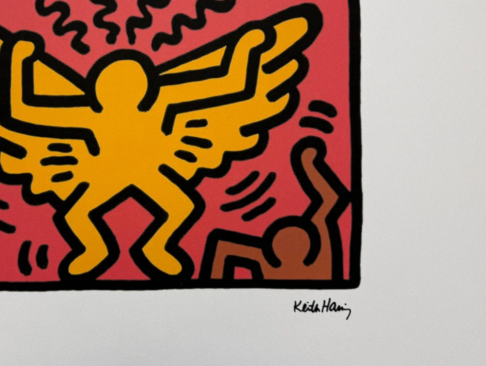 Keith Haring - Flying Devil x/150 - signováno, limitovaná edice s certifikátem, 70x50 cm