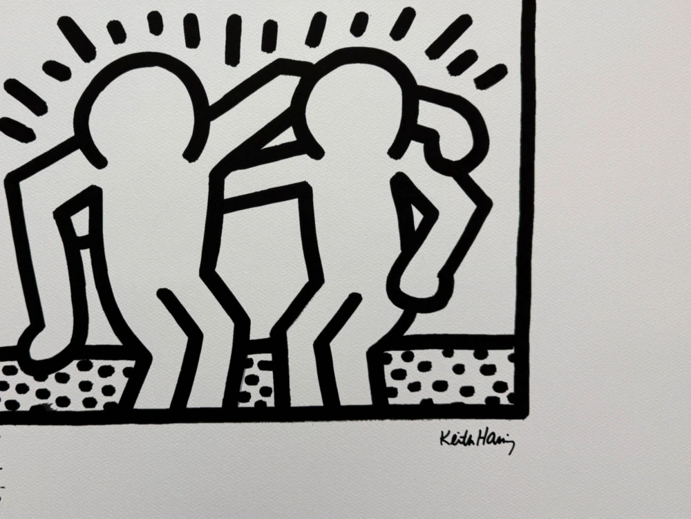 Keith Haring - Best Buddies x/150 - signováno, limitovaná edice s certifikátem, 70x50 cm
