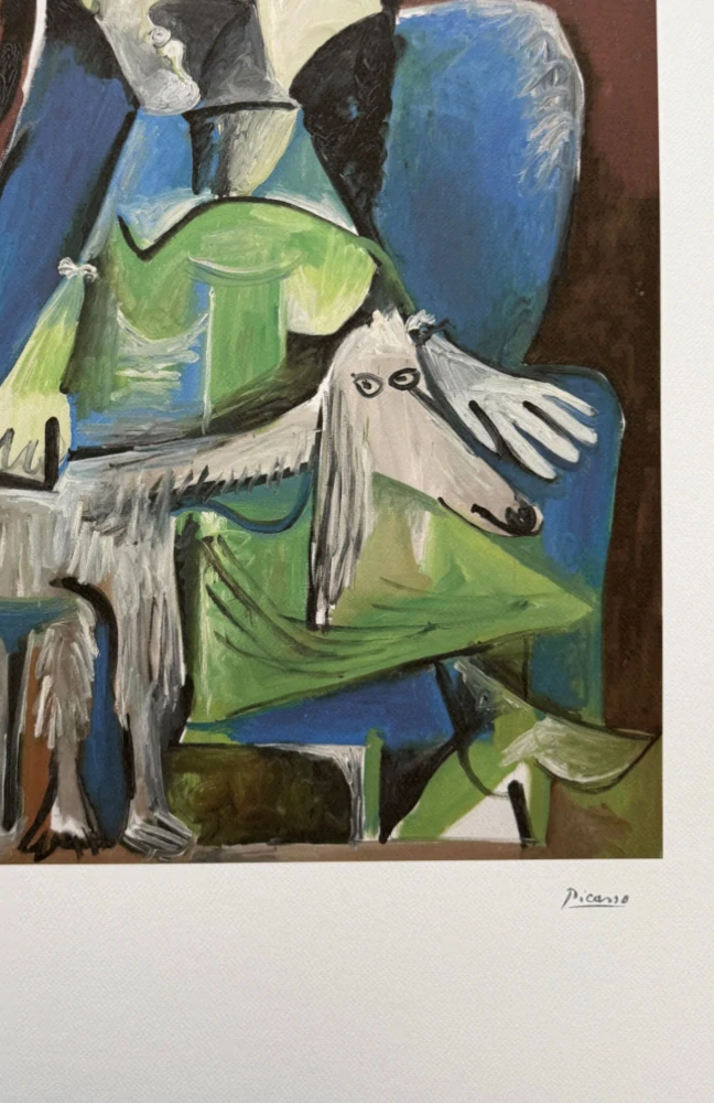 Pablo Picasso - Femme au chien 30/200 - signováno, s certifikátem, 50x70 cm