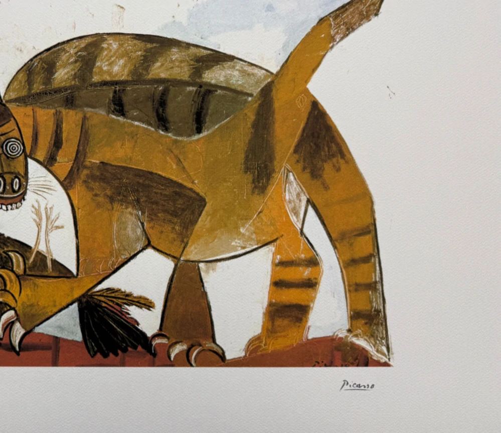 Pablo Picasso - Cat Seizing a Bird 62/200 - signováno, s certifikátem, 70x50 cm