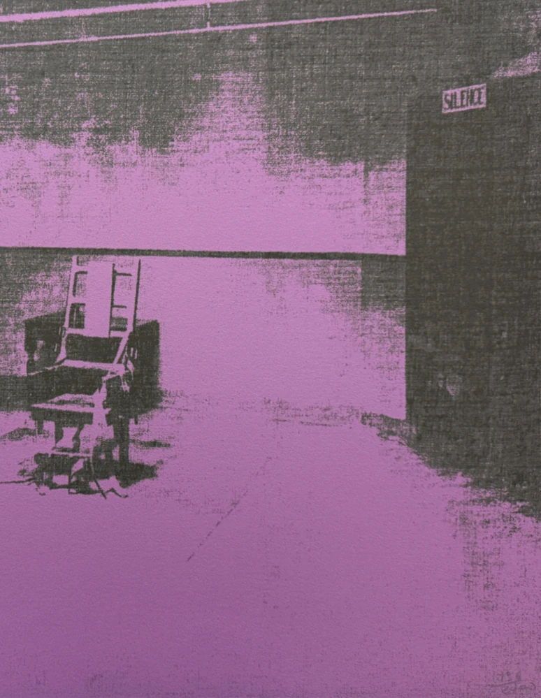Andy Warhol - Little Electric Chair II x/2400 - 60x60 cm, limitovaná edice CMOA s certifikátem