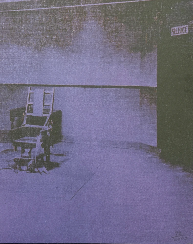 Andy Warhol - Little Electric Chair III x/2400 - 60x60 cm, limitovaná edice CMOA s certifikátem
