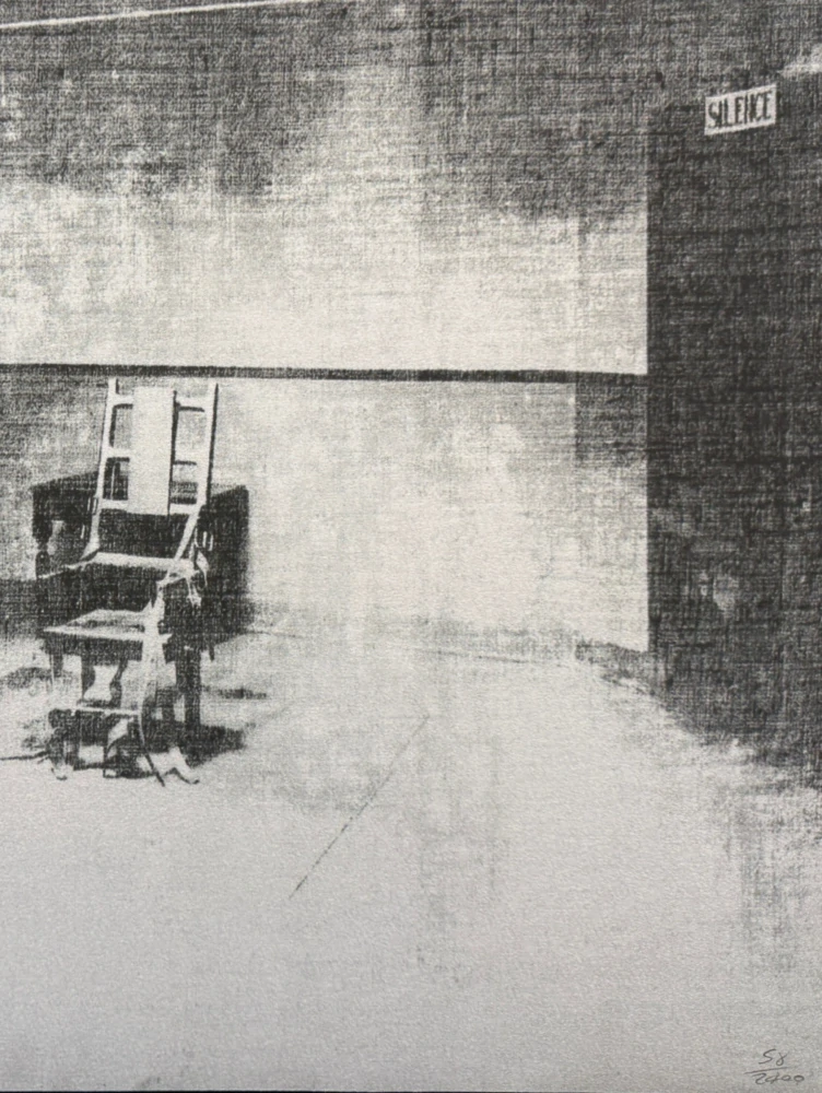 Andy Warhol - Little Electric Chair XVIII x/2400 - 60x60cm, limitovaná edice CMOA s certifikátem