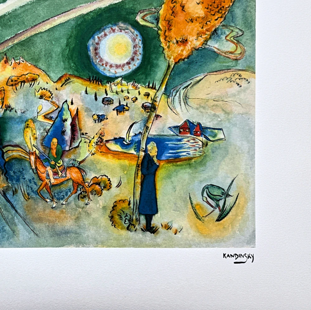 Wassily Kandinsky - Landscape with Horseman - x/300 - signováno, číslovaná edice, 65x50 cm