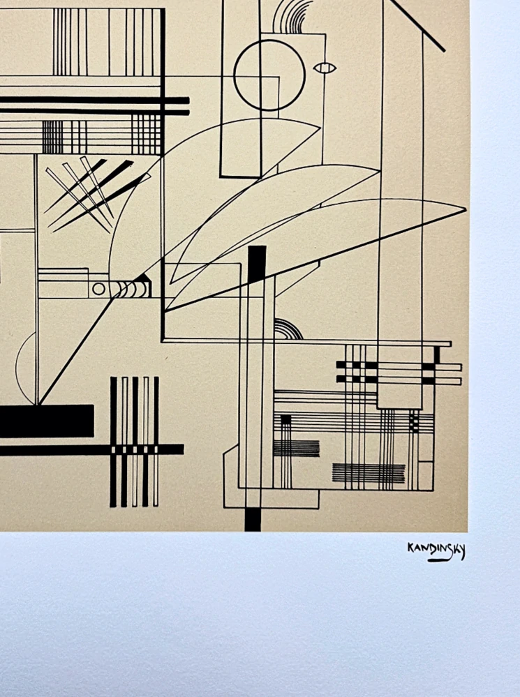 Wassily Kandinsky - Linear Composition 5 - x/300 - signováno, číslovaná edice, 50x65 cm