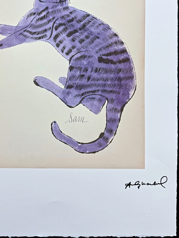 Andy Warhol - Cat Sam - světle modrý ležící x/100 - edice Leo Castelli s certifikátem