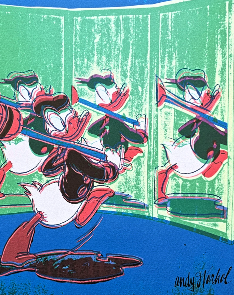 Andy Warhol - Donald Duck zeleny x/2400 - 60x60 cm, limitovaná edice CMOA s certifikátem
