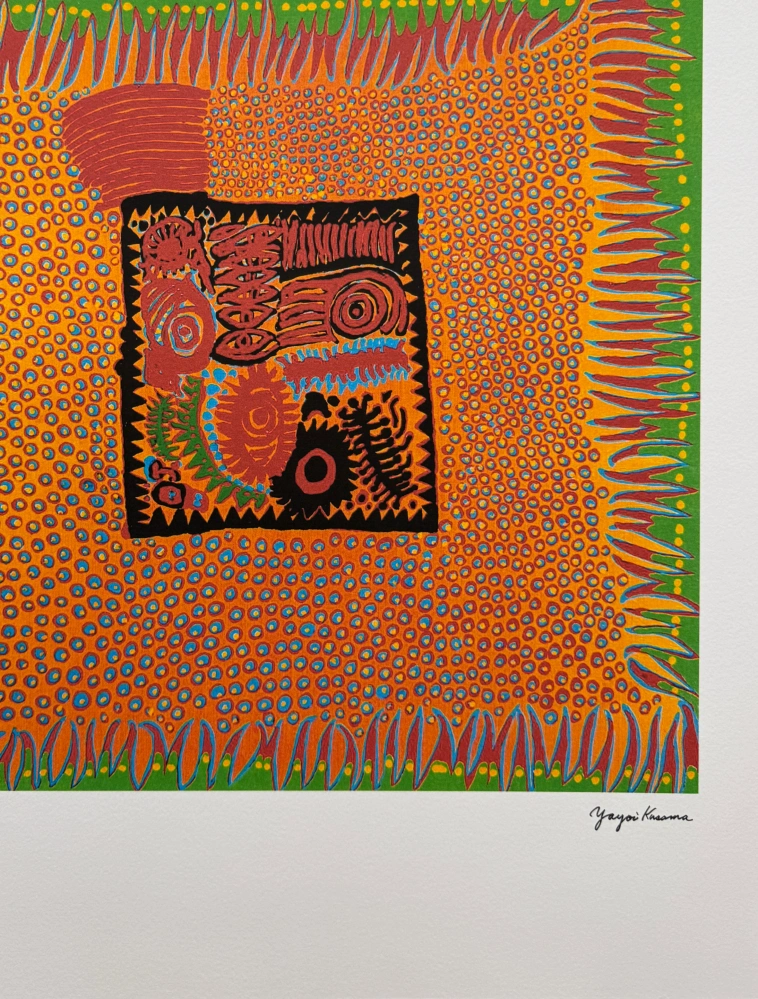 Yayoi Kusama - Abstract Flower x/500 - signováno, číslovaná edice, 50x65 cm