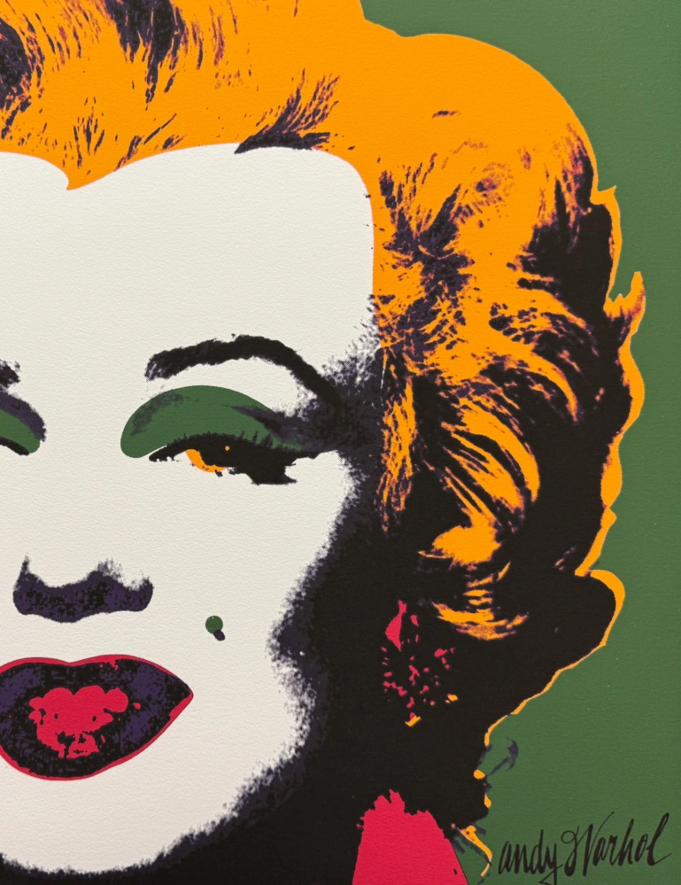 Andy Warhol - Marilyn Monroe zelená x/2400 - 60x60cm, limitovaná edice CMOA s certifikátem