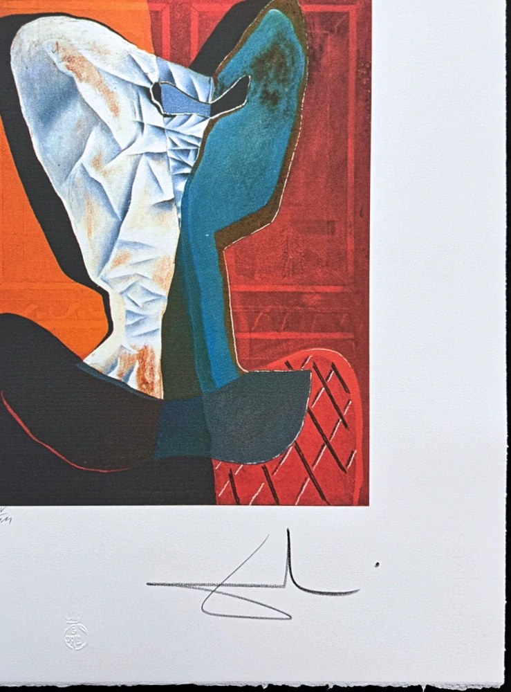 Salvador Dalí - Surrealist Figure in Blue - signováno, limitovaná edice, 50x66cm