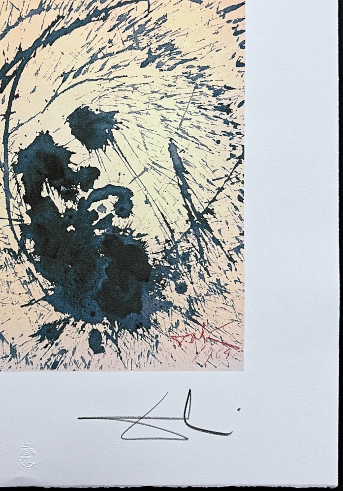 Salvador Dalí - Abstract Blue Composition - signováno, limitovaná edice, 50x66cm