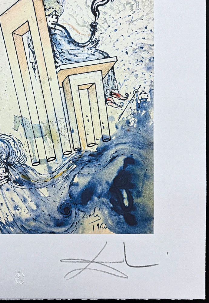Salvador Dalí - The Smoking Figure - signováno, limitovaná edice, 50x66cm