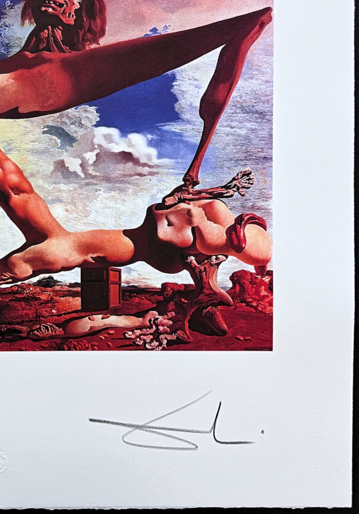 Salvador Dalí - The Red Surrealist Figure - signováno, limitovaná edice, 50x66cm