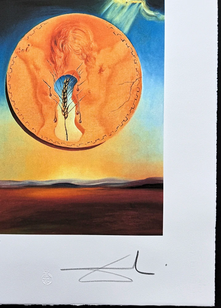 Salvador Dalí - The Golden Medallion - signováno, limitovaná edice, 50x66cm