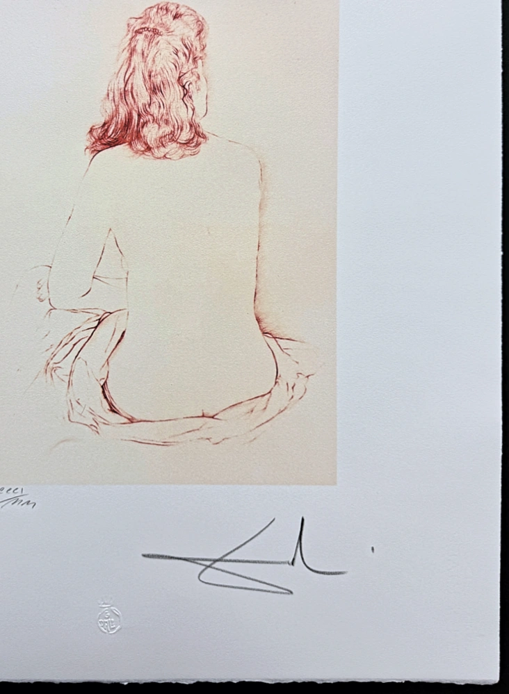 Salvador Dalí - Nude Woman from the Back - signováno, limitovaná edice, 50x66cm