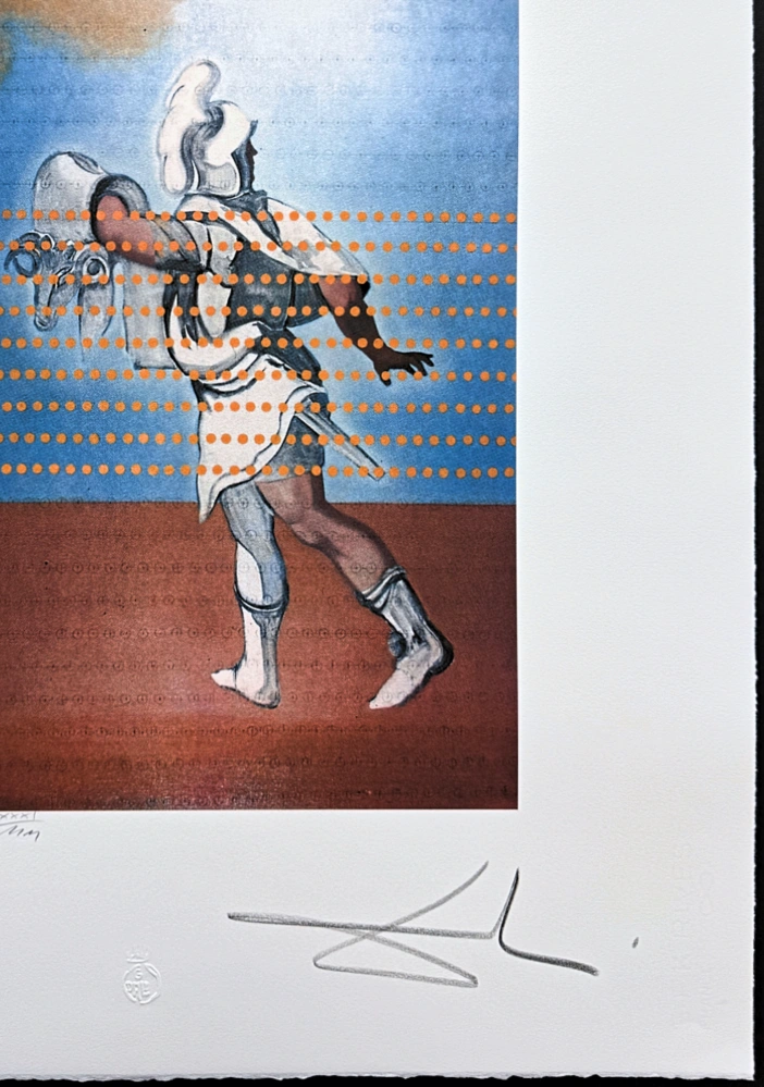 Salvador Dalí - Surrealist Knight on Horseback -  signováno, limitovaná edice, 50x66cm